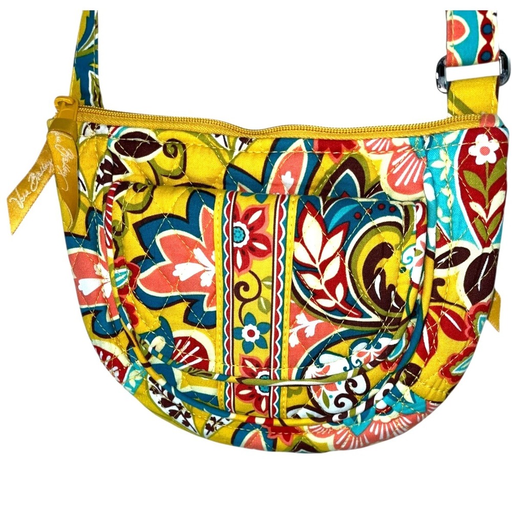 Vera Bradley Crossbody Saddle Up Bag Purse Provencal Print Yellow Hipster Purse